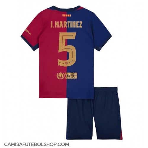 Camisa de time de futebol Barcelona Inigo Martinez #5 Replicas 1º Equipamento Infantil 2024-25 Manga Curta (+ Calças curtas)